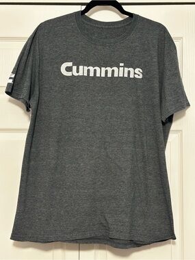 Cummins‎ Graphic Logo Short Sleeve Tee T-shirt in Gray Blue Size XL VGUC